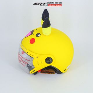 (cung cấp sỉ nón bảo hiểm) Mũ bảo hiểm nửa đầu SRT Trẻ em PIKACHU tai vàng kính