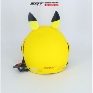 (cung cấp sỉ nón bảo hiểm) Mũ bảo hiểm nửa đầu SRT Trẻ em PIKACHU tai vàng kính