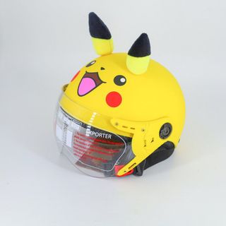 (cung cấp sỉ nón bảo hiểm) Mũ bảo hiểm nửa đầu SRT Trẻ em PIKACHU tai vàng kính