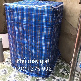 Áo Trùm Phủ Bảo Vệ Máy Giặt Cửa Trên Chất Cotton 3 Lớp Cao Cấp - Màu Ngẫu Nhiên
