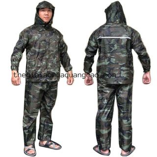 Áo Mưa Bộ Vải Dù Cao Cấp Màu Rằn Ri 2XL