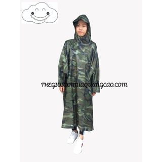 Áo Mưa Cánh Dơi Vải Dù Rằn Ri Tiện Lợi