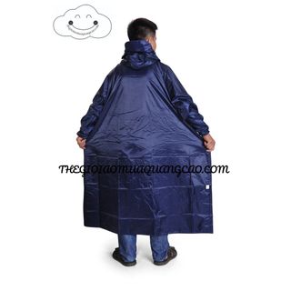Áo Mưa Bit Hông Vải Dù Cao Cấp, Chống Thấm Nước Màu Xanh Đen