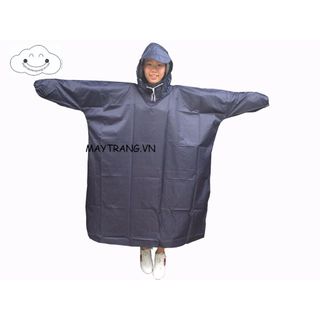 Áo Mưa Bit Hông Vải Dù Cao Cấp, Chống Thấm Nước Màu Xanh Đen