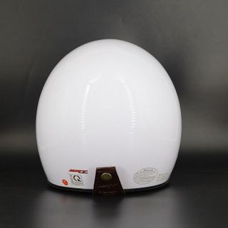 Mũ bảo hiểm 3/4 Ruby SRT Trắng - viền đồng, lót nâu cao cấp BH 12 Tháng - tặng lưỡi trai