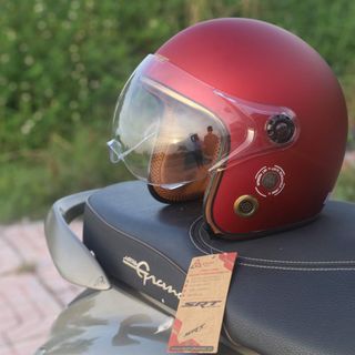 Mũ bảo hiểm 3/4 SRT kính liền viền đồng thông gió thoáng khí