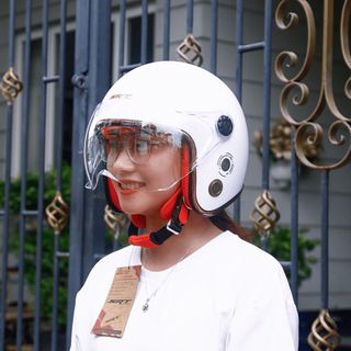 Mũ bảo hiểm 3/4 SRT kính liền viền đồng thông gió thoáng khí