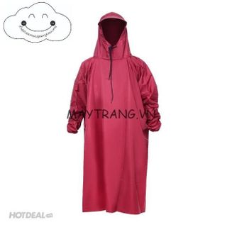 ÁO MƯA VẢI DÙ KHÔNG XẺ TÀ 1M4 MÀU ĐỎ