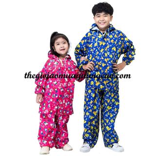 ÁO MƯA BỘ ẢI DÙ DÀNH CHO BÉ, AN TOÀN, CHỐNG NƯỚC (ĐƯỢC CHỌN MÀU)