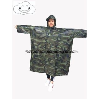 Áo mưa cánh dơi xẻ tà 1m4, màu lính cá tính