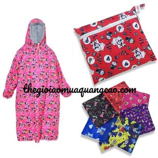 ÁO MƯA BIT HÔNG CHO TRẺ EM TỪ 90CM-1M (BIT 7)