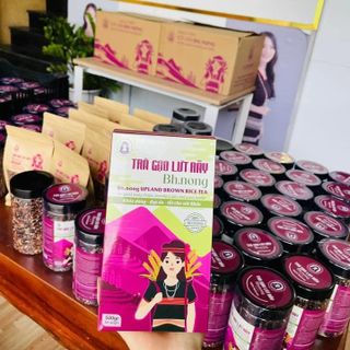 Trà gạo lứt rẫy Bh.nong hộp 500gr, thải độc tốt cho sức khỏe, giữ dáng, đẹp da