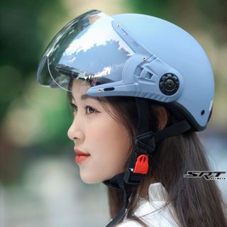 Mũ bảo hiểm SRT 1/2 kính liền viền đồng