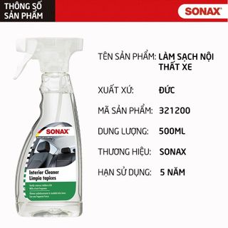 Dung Dịch Làm Sạch Nội Thất Xe SONAX INTERIOR CLEANER LIMPIA TAPICES 500ml giá sỉ