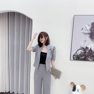 bộ vest công sở áo tay cộc