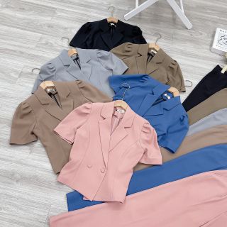 bộ vest công sở áo tay cộc