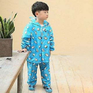 Áo Mưa Bộ Trẻ Em, Vải Dù Không Thấm Nước Màu Lính Cá Tính