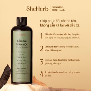 Combo Bộ 2 Sản Phẩm Tinh Dầu Dưỡng Tóc Và Dầu Gội Thảo Mộc Thuần Chay She Herb