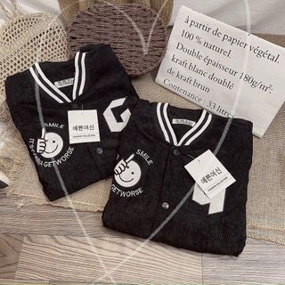 Áo khoác nhung tăm 2 lớp logo thêu G SMILE đẹp