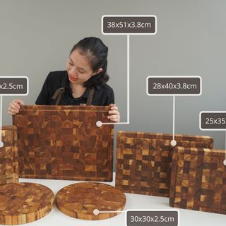 Thớt gỗ Teak cao cấp BUZEN - hàng công ty sản xuất
