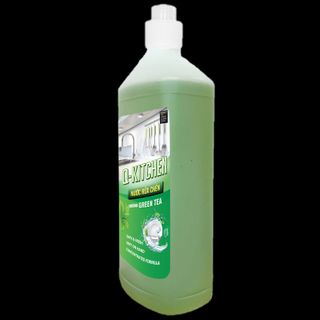 Nước rửa chén Q-KITCHEN hương trà xanh - chai 1L