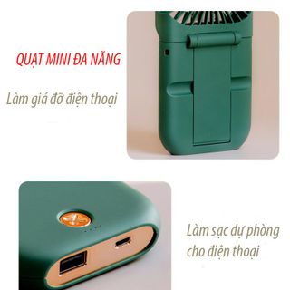 Quạt cầm tay mini kiêm sạc dự phòng- Kiểm tra hàng trước khi thanh toán, sẵn kho hà nội, sài gòn.