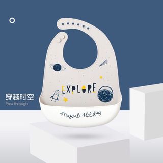 Yếm ăn dặm silicon có máng hứng siêu mềm