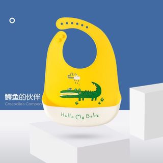 Yếm ăn dặm silicon có máng hứng siêu mềm