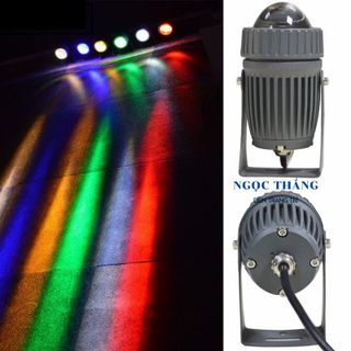 Đèn pha Led chiếu rọi cột ngoài trời trang trí Led 10W Đổi 7 màu DCT611C Ngọc Thắng