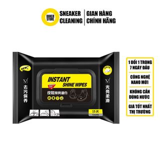 Khăn lau làm bóng giày da INSTANT SHINE WIPES đa năng 15 khăn - Doker Store giá sỉ