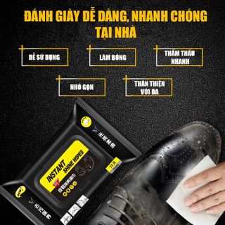 Khăn lau làm bóng giày da INSTANT SHINE WIPES đa năng 15 khăn - Doker Store
