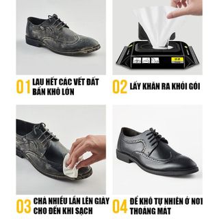 Khăn lau làm bóng giày da INSTANT SHINE WIPES đa năng 15 khăn - Doker Store