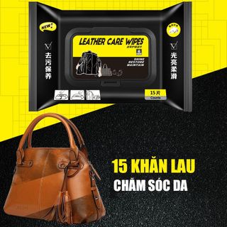 Khăn lau vệ sinh bảo dưỡng đồ da đa năng LEATHER CARE WIPES 15 khăn