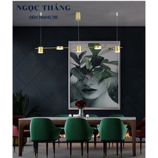 Đèn thả trần 5 bóng trang trí phòng khách bàn ăn Led 3 chế độ màu 40W 220V THCN228 Ngọc Thắng (Kèm remote điều khiển)