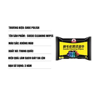 Khăn lau vệ sinh giày da lộn Suede Cleaning Wipes đa năng 12 khăn