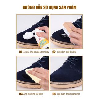 Xịt tạo bọt vệ sinh giày da lộn Suede & Nubuck Foam Dry Cleaning Agent 200ml