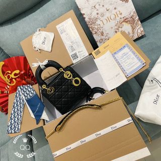 Túi xách D...ior l.ady-Màu Đen - khoá vàng size 17 loại 3 ô - da mờ - giá sỉ - giá bán buôn