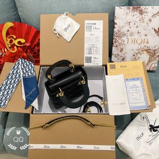 Túi xách D...ior l.ady-Màu Đen - khoá vàng size 17 loại 3 ô - da mờ - giá sỉ - giá bán buôn