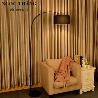 Đèn Cây Đứng Đọc Sách Trang Trí Phòng Khách Phòng Ngủ DC527 Màu Đen Ngọc Thắng (Tặng kèm bóng Led Bulb 9W ánh sáng vàng)