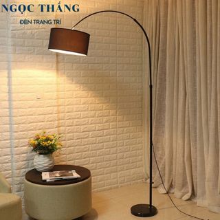 Đèn Cây Đứng Đọc Sách Trang Trí Phòng Khách Phòng Ngủ DC527 Màu Đen Ngọc Thắng (Tặng kèm bóng Led Bulb 9W ánh sáng vàng)