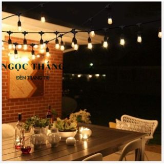 Bộ dây đuôi đèn ngoài trời chống nước 10 met 20 đuôi mắc nối tiếp E27 220V Ngọc Thắng (Kèm 20 bóng led edison 4w)