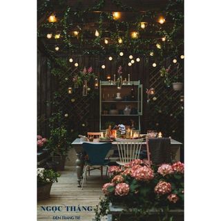 Bộ dây đuôi đèn ngoài trời chống nước 10 met 20 đuôi mắc nối tiếp E27 220V Ngọc Thắng (Kèm 20 bóng led edison 4w)