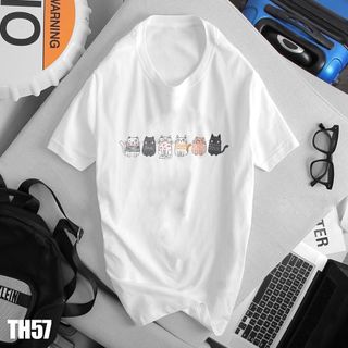 Áo Thun Unisex Nam Nữ Form Rộng Mèo Méo Meo Mèo Meo TH57 - Hí