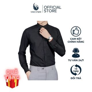 Áo sơ mi nam chất cotton trơn mát cổ trụ dáng Hàn Quốc chuẩn đẹp sang trọng giá sỉ