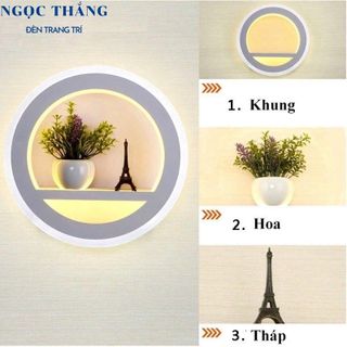 Đèn Led treo tường trang trí phòng ngủ phòng khách cầu thang 8W Led 3 chế độ màu 220V GT307 Ngọc Thắng (Kèm remote)