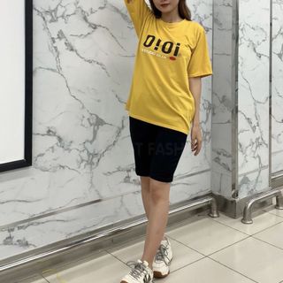 Sét bộ nữ ,đồ bộ lững ngố nữ thun coton sufa,áo phom rộng phối quần đen ,thời trang xuân hè BL11-Vàng