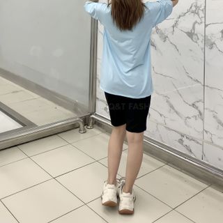 Sét bộ nữ ,đồ bộ lững ngố nữ thun coton sufa,áo phom rộng phối quần đen ,thời trang xuân hè BL11-XANH DƯƠNG