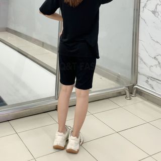 Sét bộ nữ ,đồ bộ lững ngố nữ thun coton sufa,áo phom rộng phối quần đen ,thời trang xuân hè BL11-ĐEN