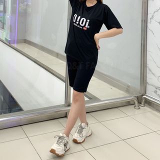 Sét bộ nữ ,đồ bộ lững ngố nữ thun coton sufa,áo phom rộng phối quần đen ,thời trang xuân hè BL11-ĐEN