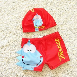 Bộ bơi bé trai kèm mũ dễ thương